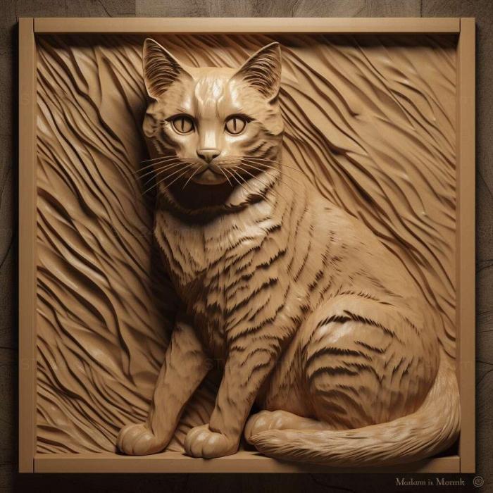 Nature and animals (Manx cat 3, NATURE_7587) 3D models for cnc